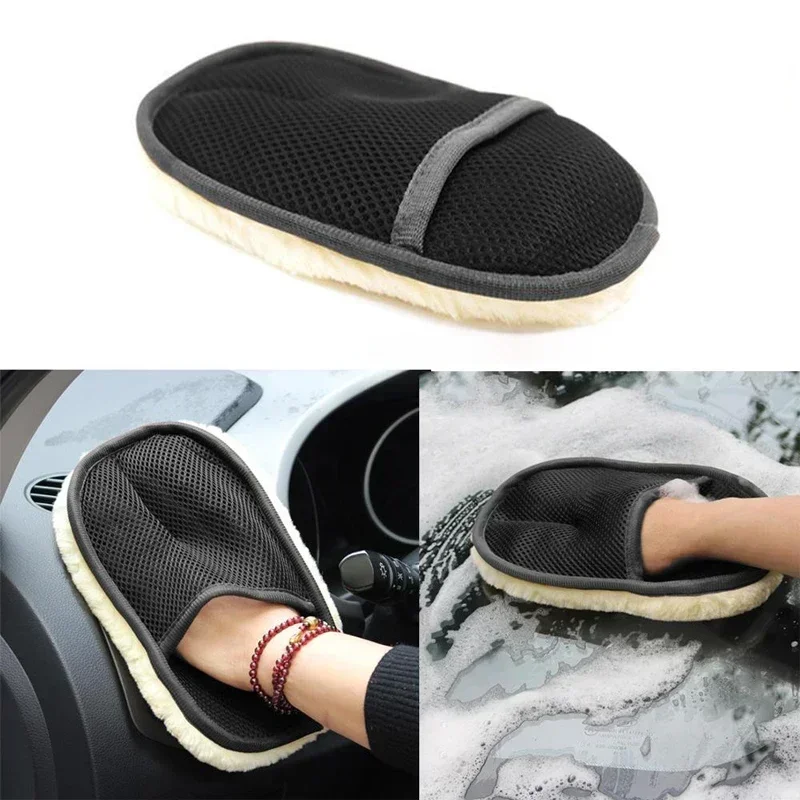

Motorcycle cleaning gloves Microfiber Wool Soft Auto Car Washing Gloves Car Cleaning Glove Motorcycle Washer Care Car paint NEW