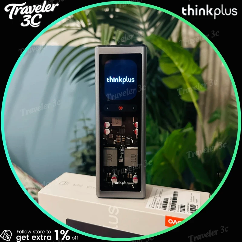 Hot Sales LE Thinkplus FLUXO 20000mAh Power Bank PD140W Fast Charging With Customized 2.01-inch TFT Color Screen 3C Certified