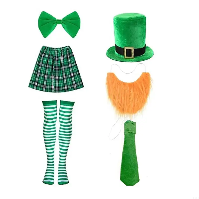 ملحقات أزياء الأزياء النادل مع تخزين ربطة عنق قبعة لحية واقعية