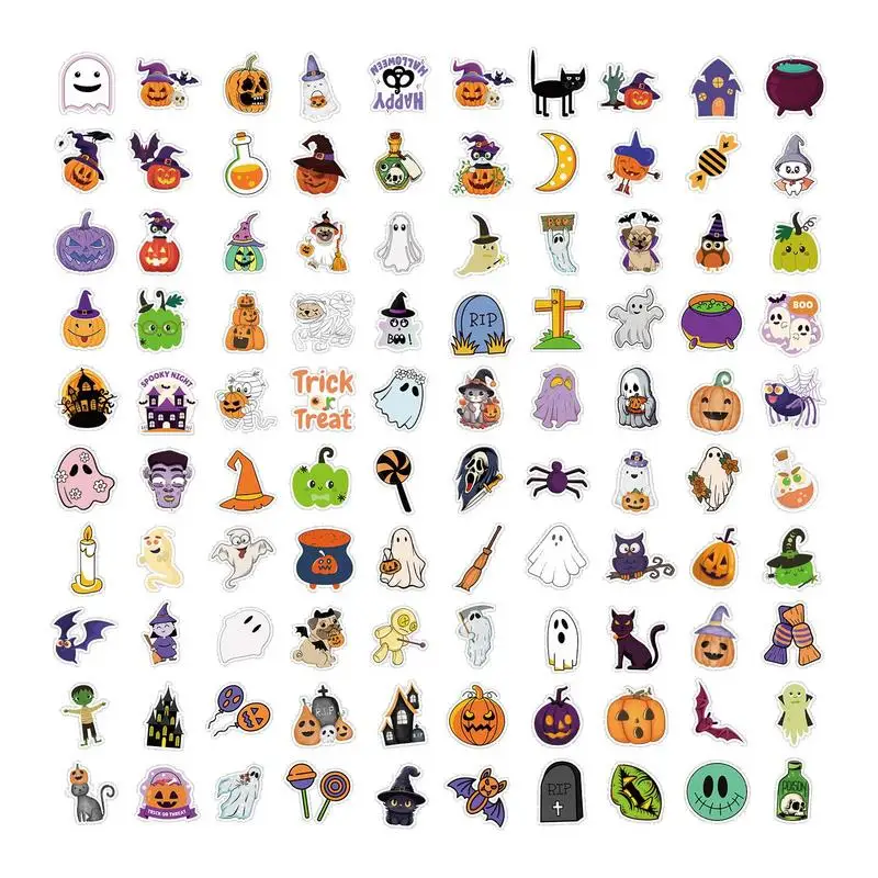 

Halloween Stickers Waterproof Water Bottle Decals Waterproof Holiday Gathering Day Stickers For Laptop Water Bottle Crafts