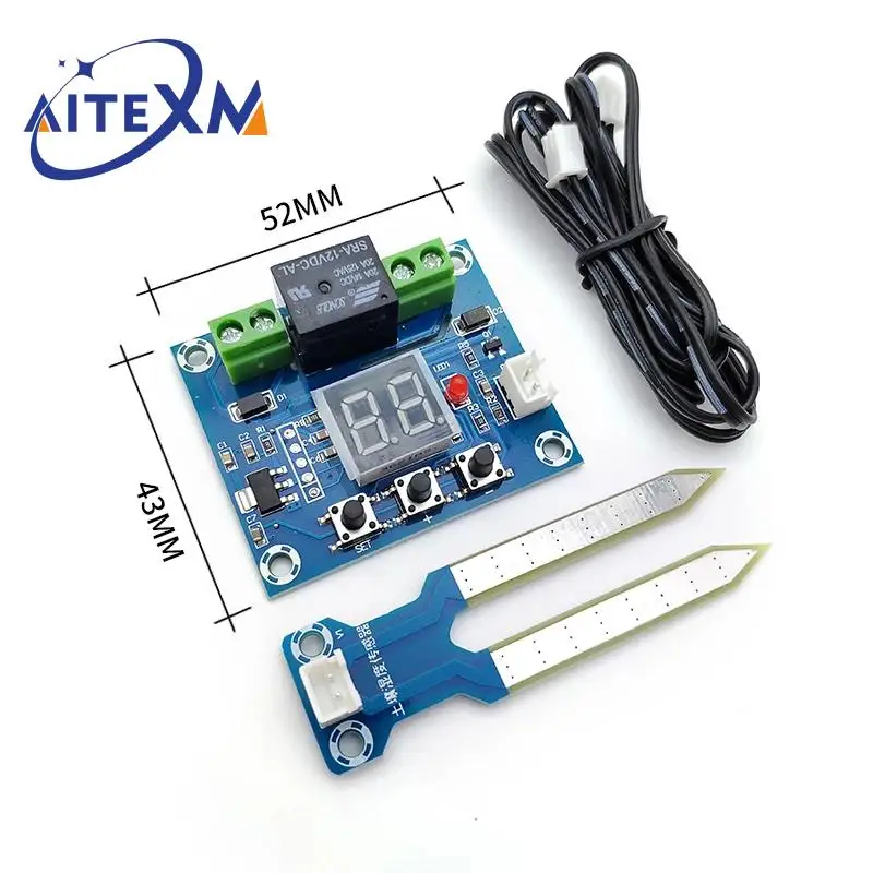 XH-M214 12V Soil Humidity Sensor Controller Irrigation System Automatic Watering Module Digital Display Humidity Controller