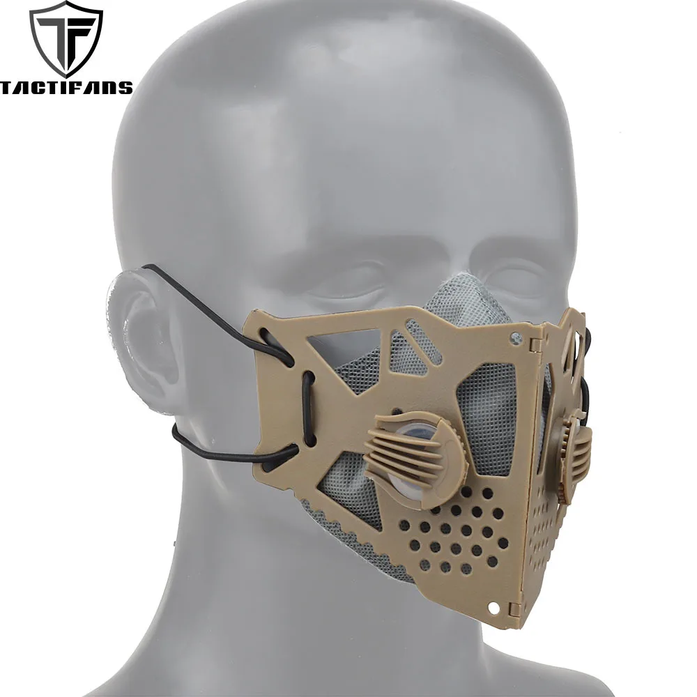 Tactical Cyberpunk Face Mask Replaceable Half-mask Filter Adjustable Strap Halloween Cosplay Butterfly Mask Airsoft Paintball