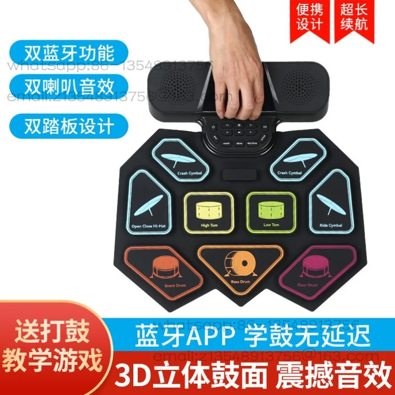 Foldable Portable Hand Roll Electronic Drum Beginner Starter Pro Edition