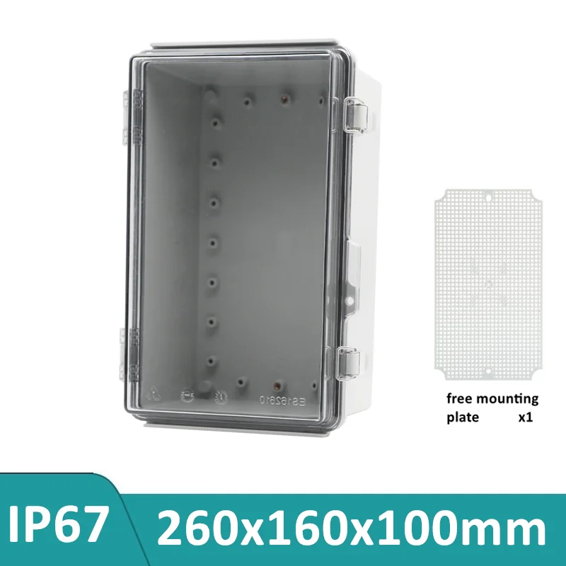 260×160×100mm IP67 Waterproof Electrical Box To Cover Electronic House Projects Case Support DIY With Free Mounting Plate