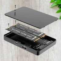 SSD Adapter Dual Protocol M.2 NVMe SATA SSD Case Solid State Drive Docking Station USB3.2 GEN2 10Gbps Dual Bay M.2 SSD Enclosure