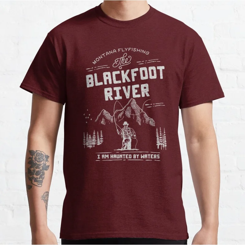 Blackfoot River Montana Fly Fishing Retro Outdoors sport gift for fishermen T-shirt large size Adult Tops S-6xl