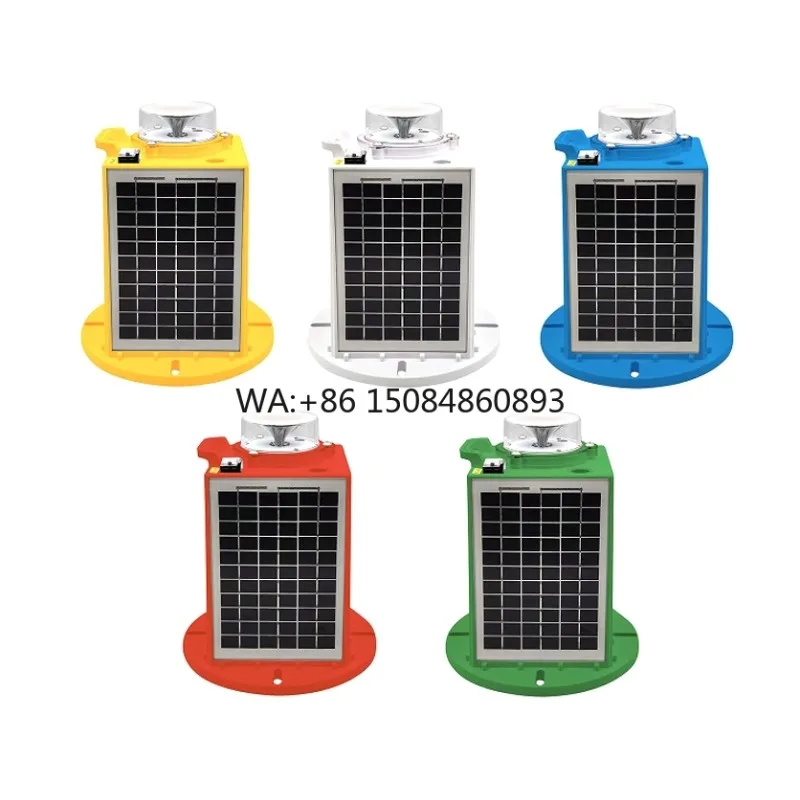 4-6 NM Range Marine Channel Lights /Solar IP68 Marine Navigation Lantern for Buoy Warning Solar panel power generation
