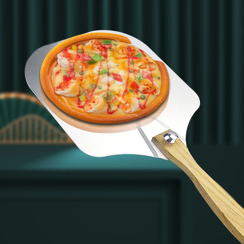 

Pizza Spatula Cake Wooden Handle Foldable Transport Aluminum Kitchen Supply Accessory Transfer Gadget