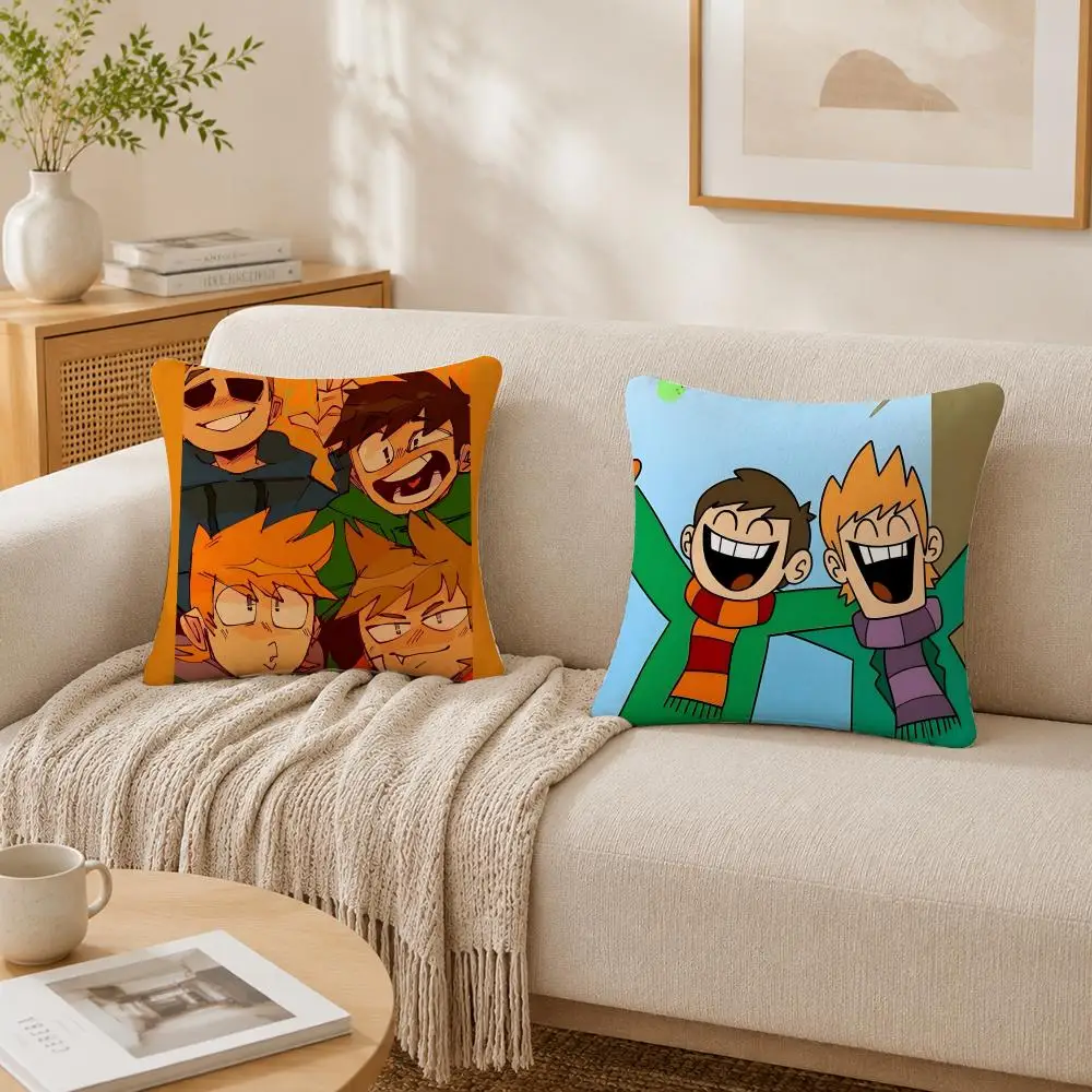 Cartoon Anime E-eddsworldS Cushion Cover Plush Decorative Pillow Case With Hidden Zipper Fashion Room Decor For Home