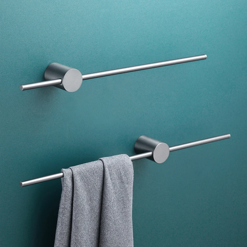 Punch-free Moisture-proof Towel Racks Household Wear-resistant All Copper Minimalist Light Luxury Bathroom Single Pole Towel Bar