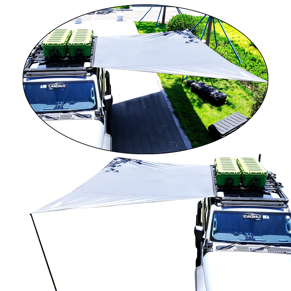 Quick Release Waterproof Freestanding Car Side Awning For Outdoor Camping
