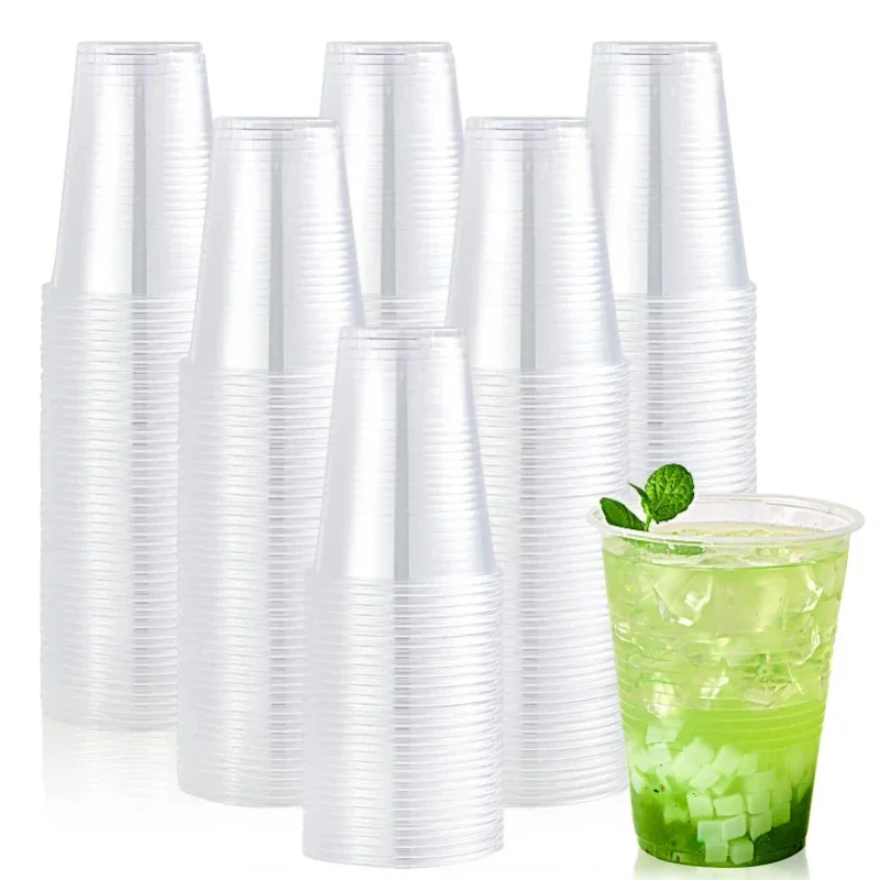 

50/100PCS Clear Plastic Cups for Parties, Picnics, Weddings, Camping, Utensils
