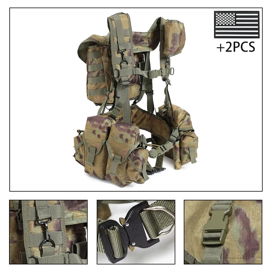 

Съемный и регулируемый жилет с модульным креплением и быстросъемной пряжкой, большой вместимости сзади.