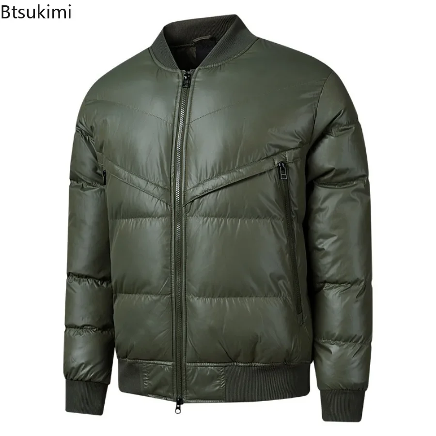 2026 Men's Winter Parkas Jacket Fashion Baseball Neck Outdoor Cold-proof Warm Cotton-padded Coats Male Casual Thicken Outerwear