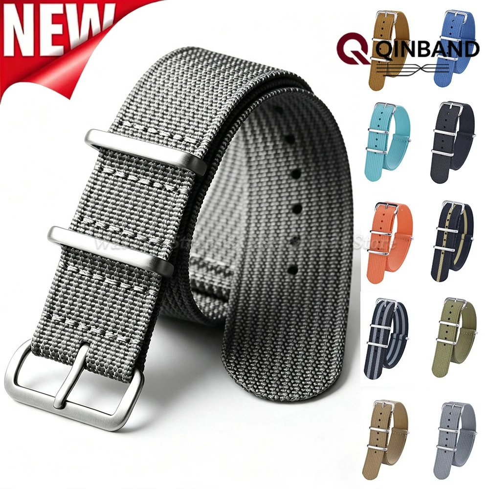18mm 19mm 20mm 22mm Neues geripptes Nylon-Uhrenarmband für Seiko Uhrenzubehör für Omega Militärarmband Herren Damen Armband