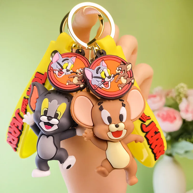 

Tom and Jerry Charm Keychain Classic Cartoon Film Animation Keychain Cute Figurine Couple Charm Bag Accessory Gift