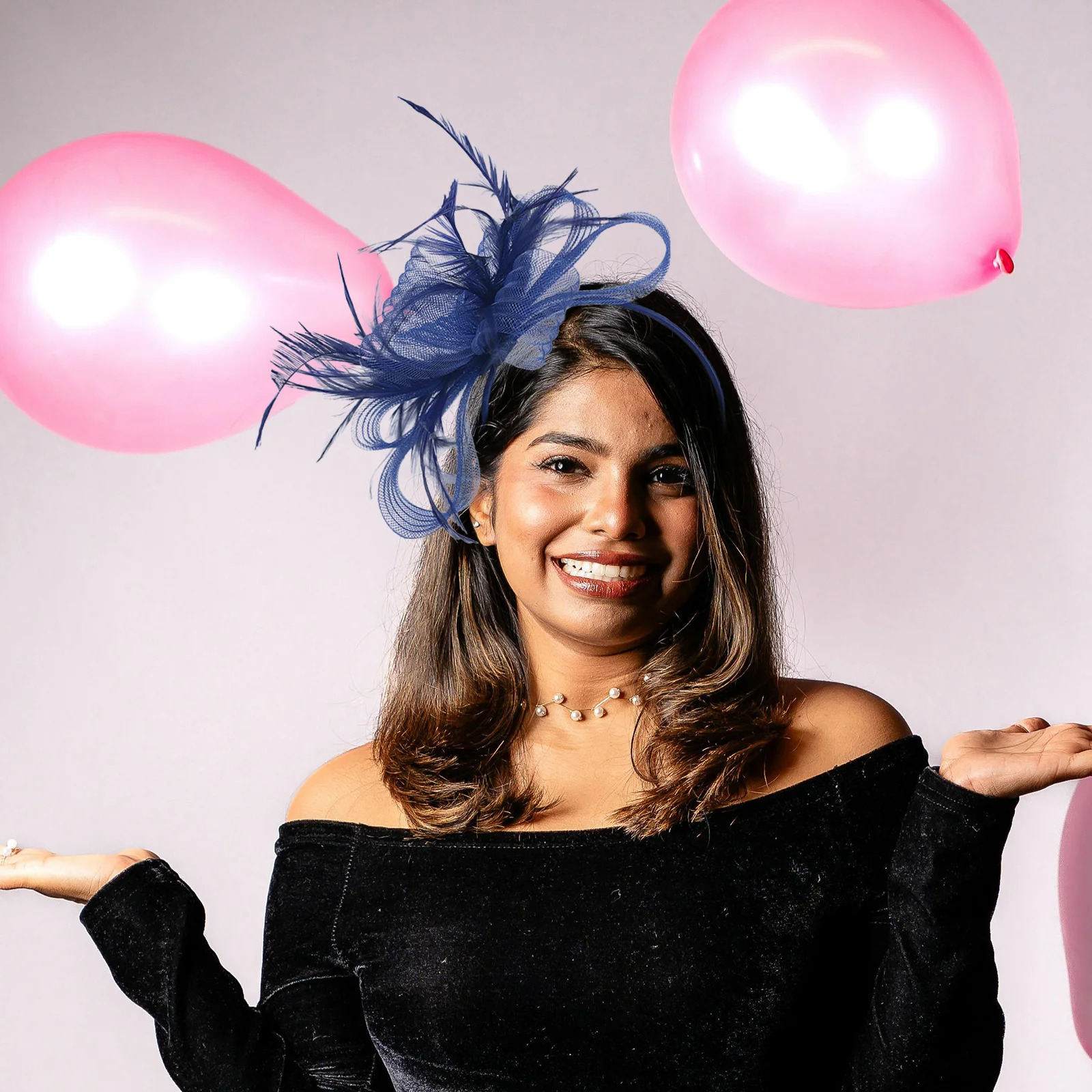 

Fascinators Hat with Hair Clip and Headband Artificial Plume Design Charm Veil for Women Fashionable Party Wedding