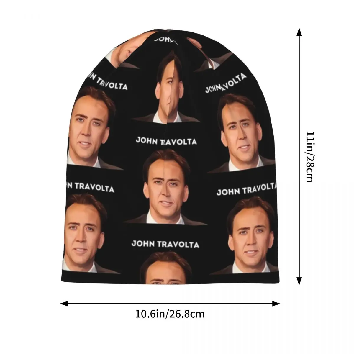 Nicolas Cage Face Bonnet Hats John Travolta Beanie Hats Printed Skullies Beanies Autumn Street Male Outdoor Sport Elastic Caps