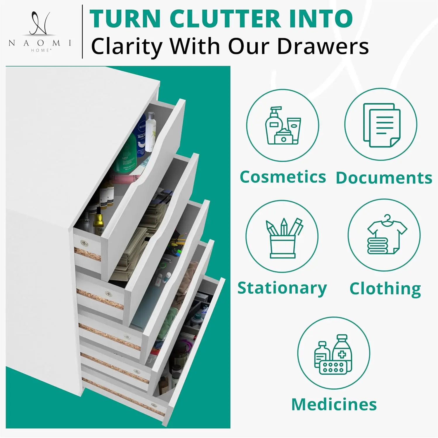 خزائن ملفات المكتب المنزلي من Naomi، خزائن الملفات الخشبية للمنزل والمكتب، خزانة الملفات الجانبية، خزانة الملفات الخشبية، خزانة الملفات المتنقلة #4