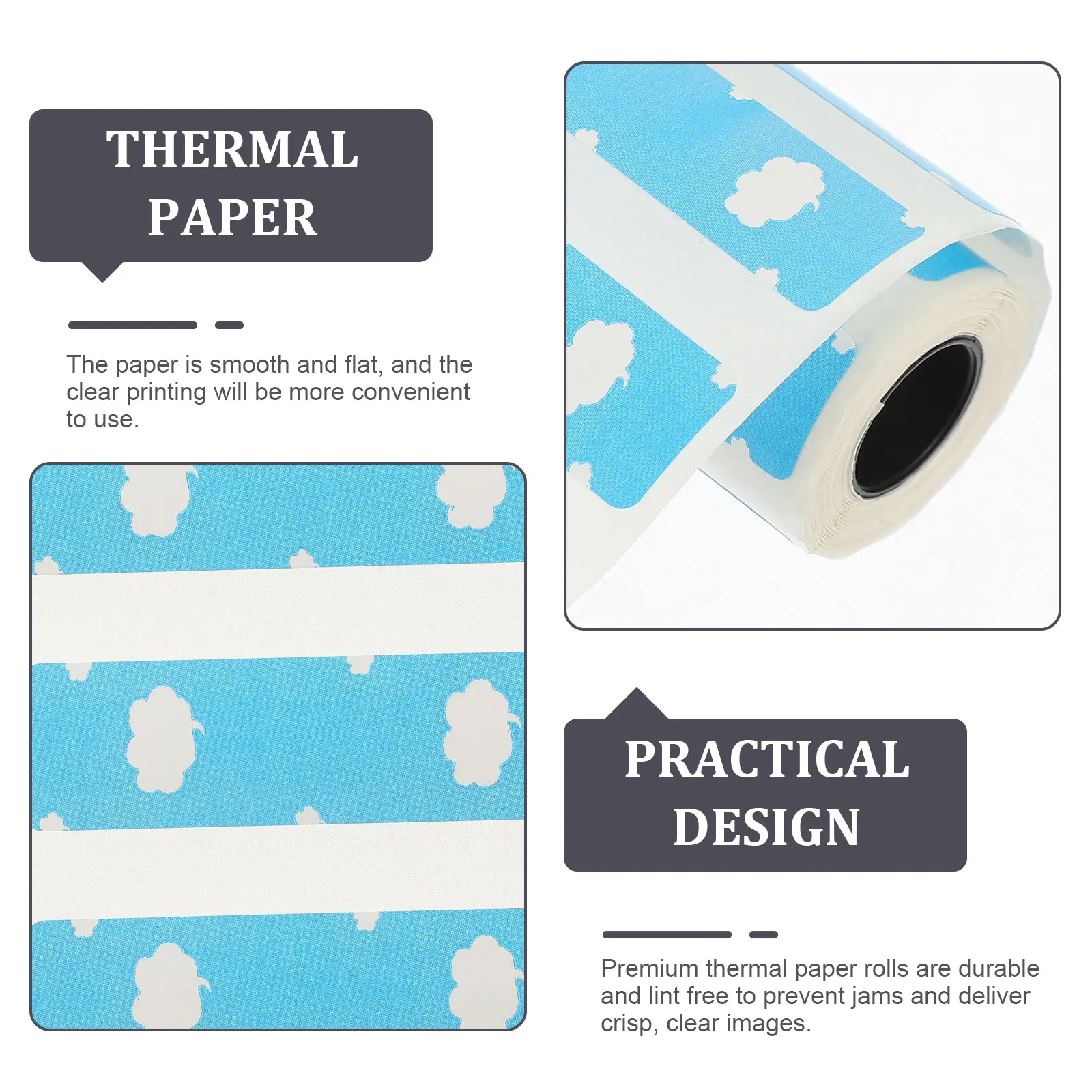 

1 Roll Premium Thermal Label Smooth Long-Lasting For Home Office Supermarket Photo Printer Paper Thermal Paper Rolls For