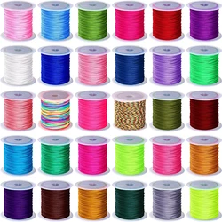 50Yards/Roll  0.8mm Nylon Thread Cord Chinese Knotting Cord Bracelet Braided String For Jewelry Making DIY Craft Accessory