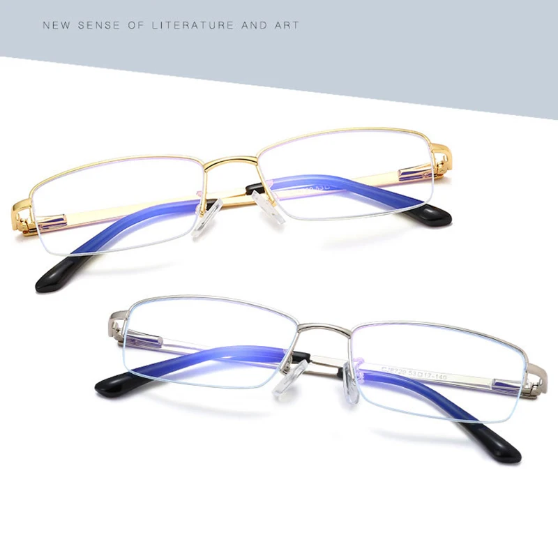 New Arrival Half Rim Business Style Frame Glasses For Male Anti-Blue Light Optical Spectacles