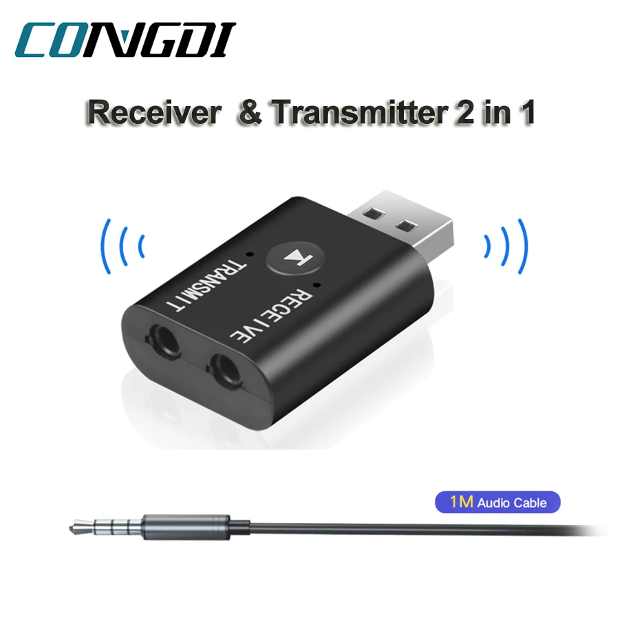 Audio Empfänger Sender 2 IN 1 Audio 3,5mm Jack Aux Wireless Adapter für Auto TV PC USB Bluetooth 5,0 Adapter