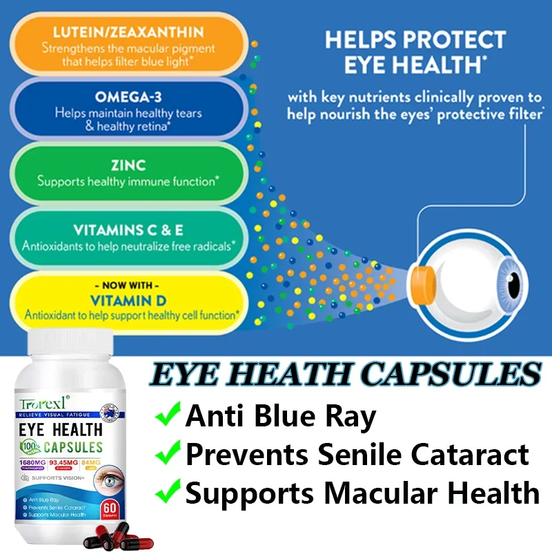 Eye Supplements for Clear Vision,Eyesight improvement,Lutein Extract for Eye Strain, Dry Eyes, and Vision Relieve Fatigue health