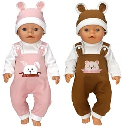 Reborn Baby Doll Clothes 40 cm Hat Set For Baby Dolls Rompers Toys Outwear Children Girl Gifts