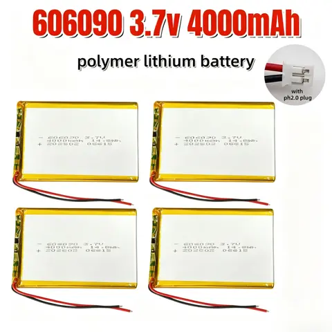 1-10PCS 606090 LP606090 3.7V 4000mAh 14.8Wh Li-Po Battery With For GPS Power Bank Dash Cam MP3 MP4 Bluetooth Speaker