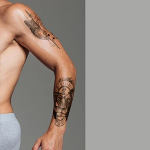 ماء مؤقت وهم ملصقات الوحش الأسد الذئب النمر الذراع الشارات الرجال النساء العالمية هدية الديكور الجسم الفن أعلى 12 بيع الذئب الوشم على الذراع - No8