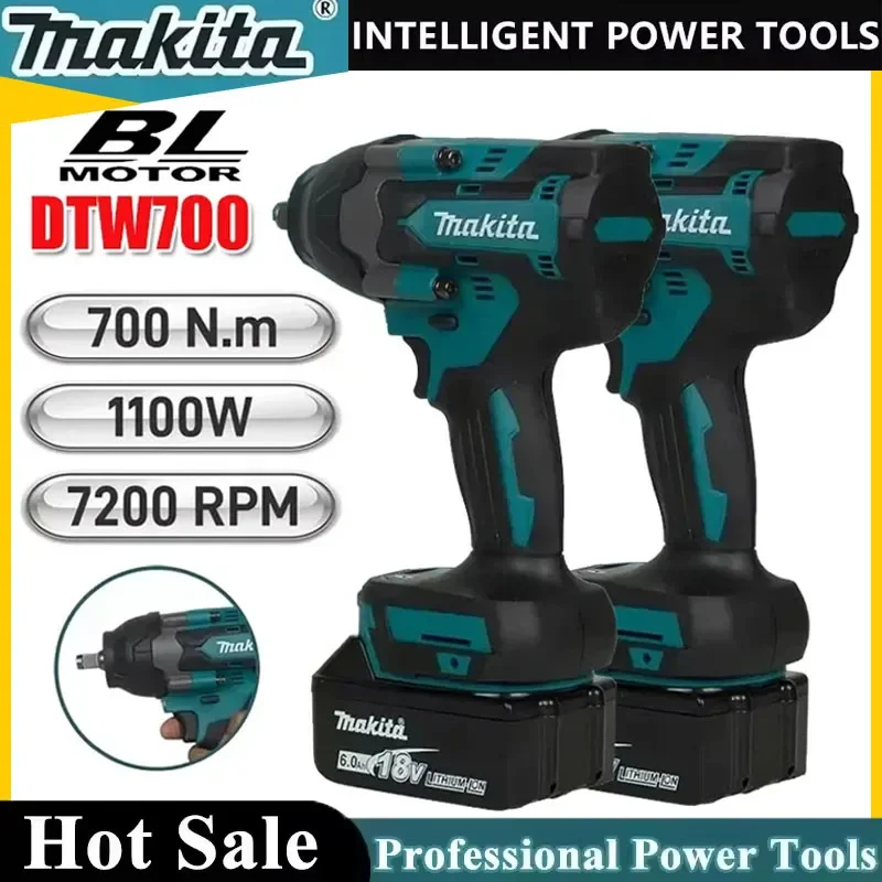 

Аккумуляторный ударный гайковерт Makita DTW700, 1000 Нм, бесщеточный, электрический, с высоким крутящим моментом, для авторемонта, электроинструмент