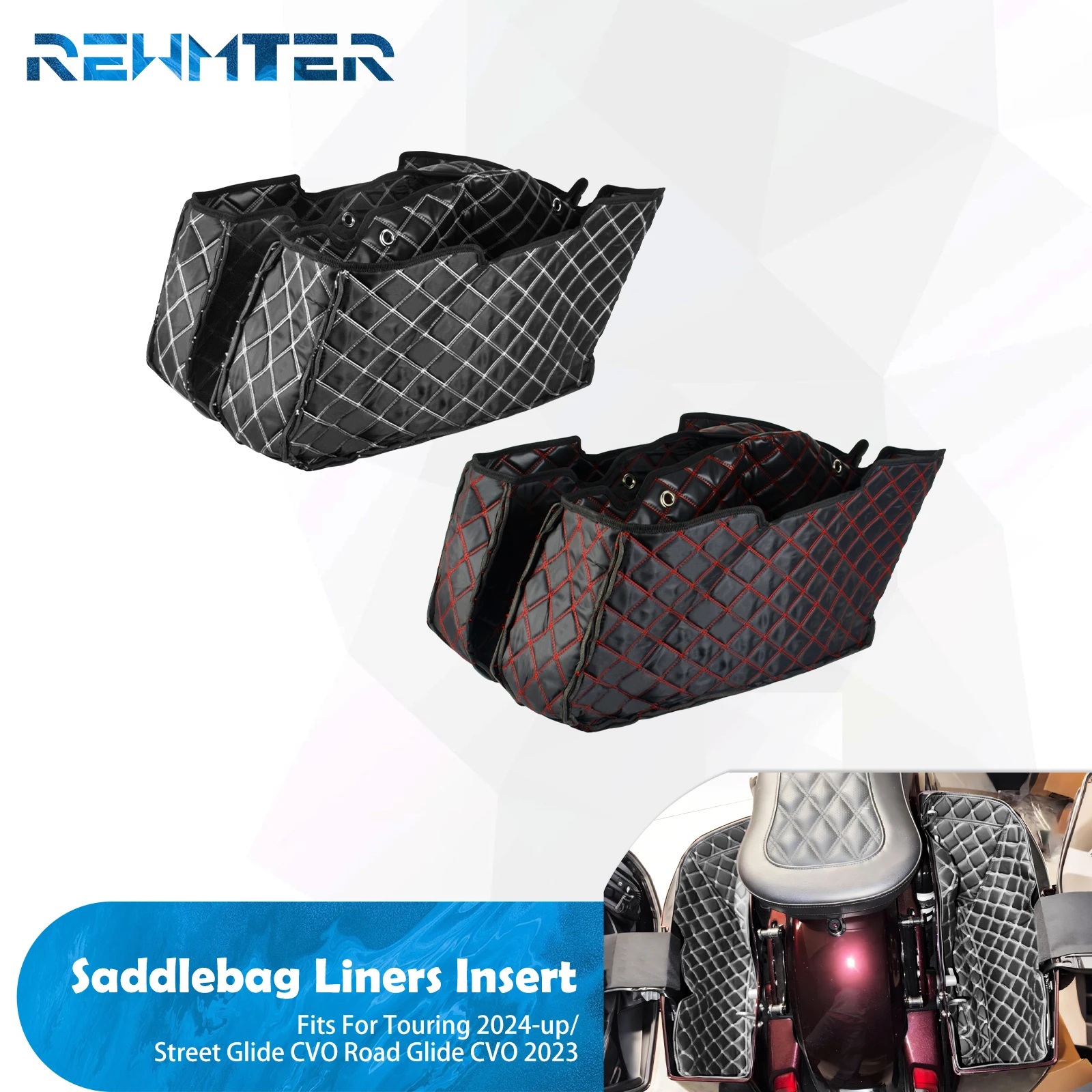 Motorcycle Saddlebag Liners Bags Rear Left Right Trunk Inner Bag For Harley Touring 24-Up Street Glide CVO 23 Road Glide CVO 23