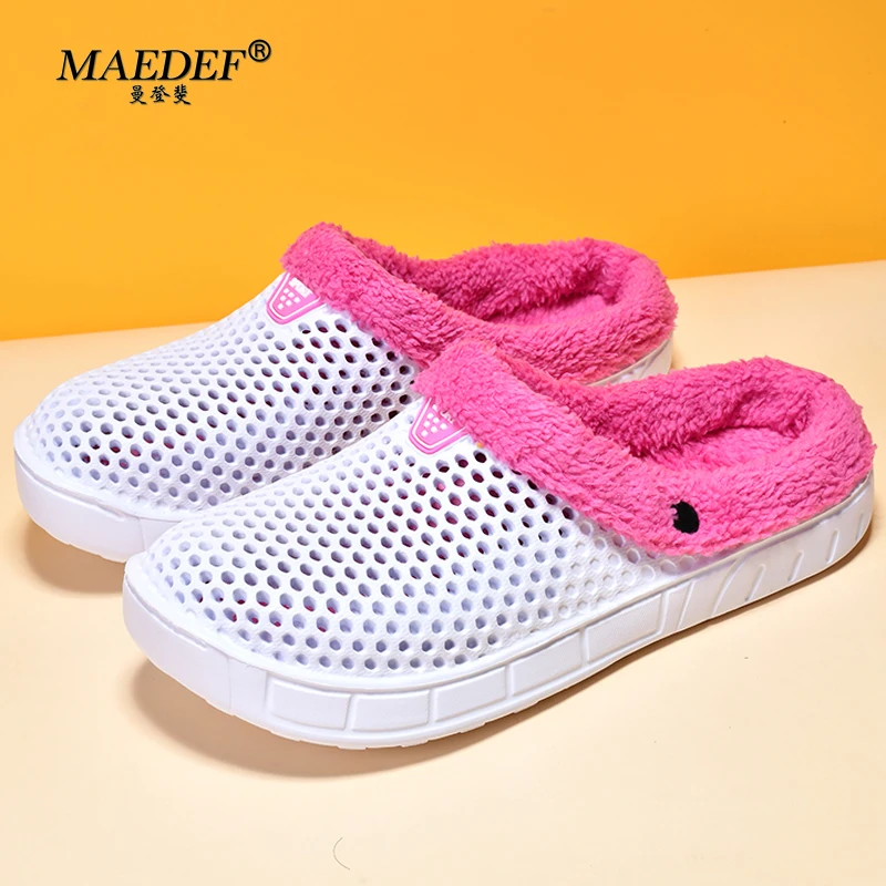 

MAEDEF Winter Women Slippers Warm Slipper Unisex Concise Indoor Home Cotton Shoes Men Casual Fluff Slides Plush Cotton Slippers