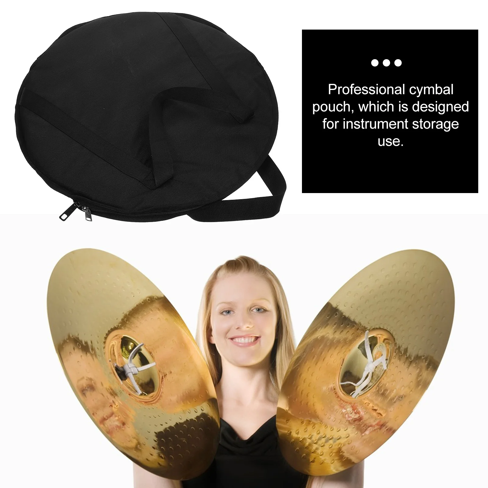 

Delicate Round Storage Durable Oxford Material Wear Resistant Handhold Design Black Color Instrument Pouch Container Carrying