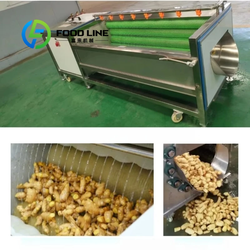 Automatic Ginger Washing Peeling Cutting Drying and Powder Grinding Machine Ginger Processing Line