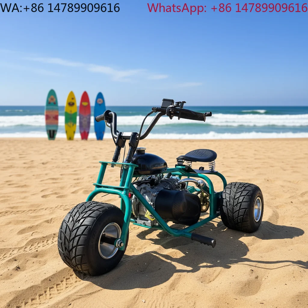 OEM/ODM New 212cc 4-Stroke Inflatable 5-Inch Tires Gas-Powered Pedal All-Terrain Go Kart Tricycle Hydraulic Disc Brake Outdoor