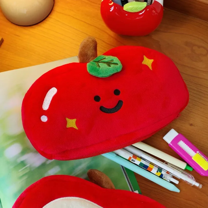 Kawaii الكرتون أفخم الحقيبة مقلمة حقيبة مفتاح سلسلة محفظة نسائية للعملات المعدنية محفظة كيس مزموم اللوازم المدرسية هدية