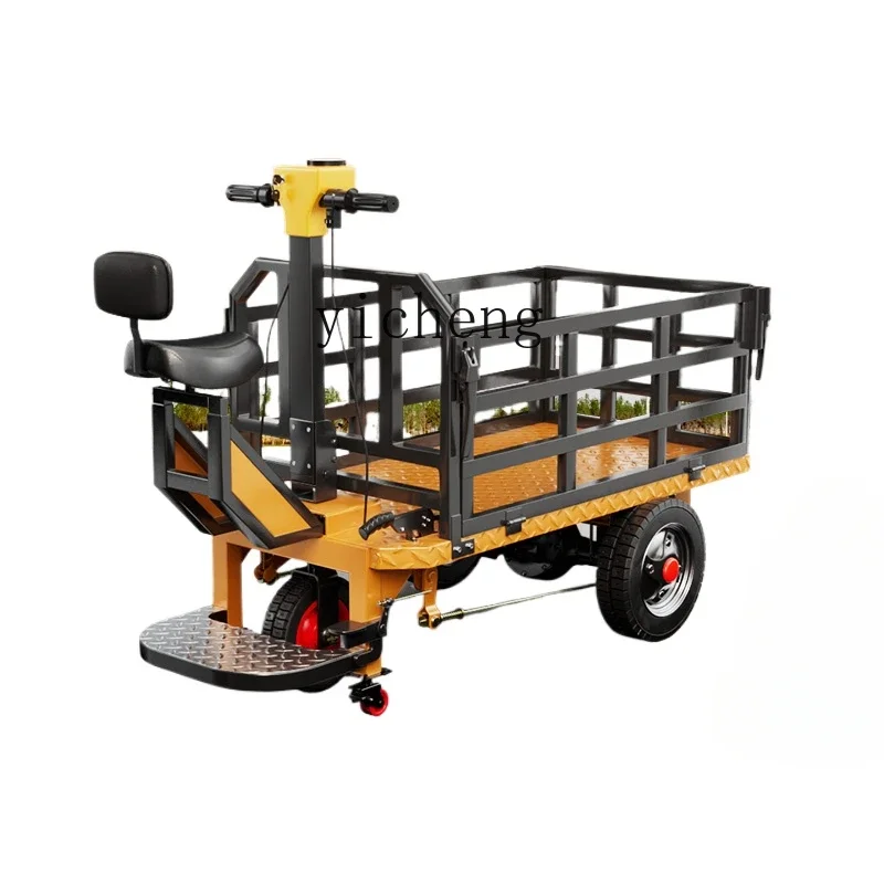 TQH electric flat truck construction site brick pull goods warehouse three-wheeled trolley transport material dump truck