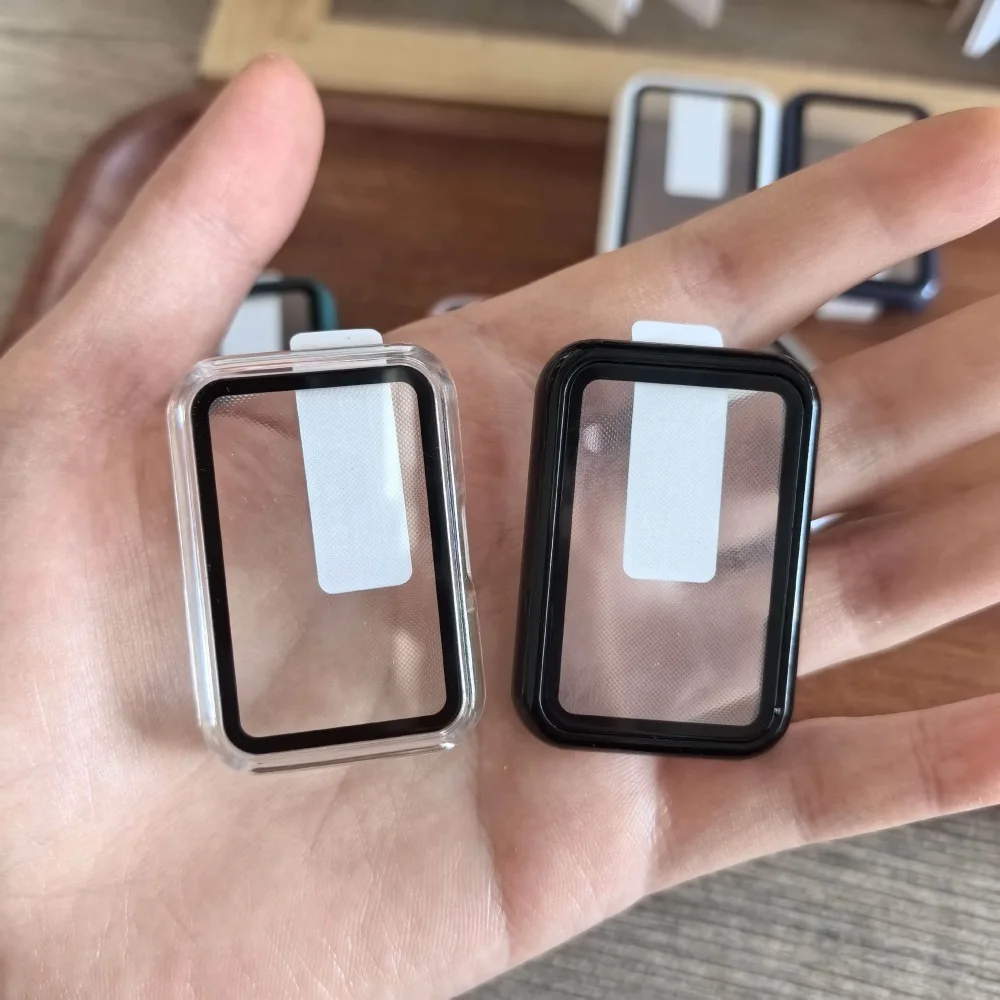 Glas + Hülle für Samsung Galaxy Fit 3, gehärtetes Glas, Displayschutzfolie und harter PC-Schutzbumper für Galaxy Fit3-Zubehör