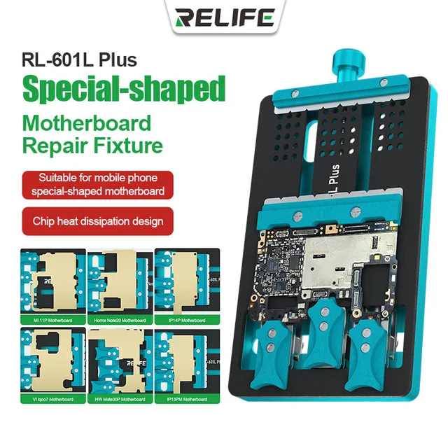 RELIFE RL-601L PLUS Uniwersalny uchwyt do płyty głównej z podwójnym gniazdem Telefon IC Chip BGA PCB Płyta główna Jig Board Holder Narzędzia naprawcze