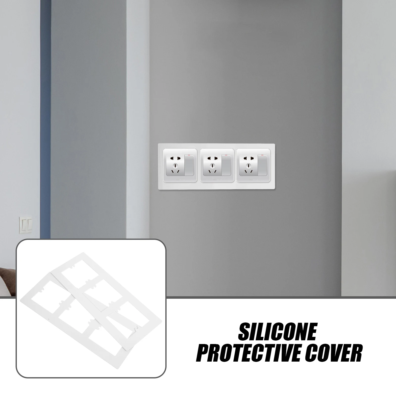 

2pcs 3-Gang Wall For Receptacle Outlets Electrical Outlet Cover Socket Surround Plate For Standard Light Switches Rocker Switch