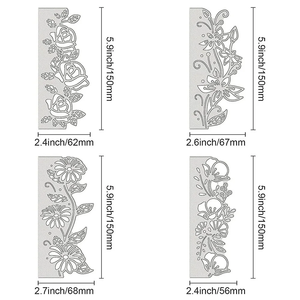 2024 New Arrival Edge Flower Border Metal Cutting Dies for DIY Scrapbook Knife Mould Blade Punch Stencil Card Making