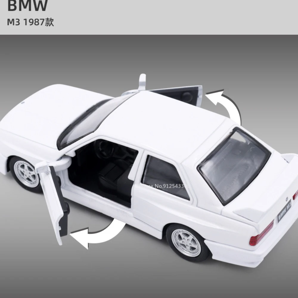 1/36 BMW M3 E30 1987 Metal Toy Model Car Alloy Diecasts Pull Back Car Model Toys for Kids Adult Birthday Holiday Gift Collection