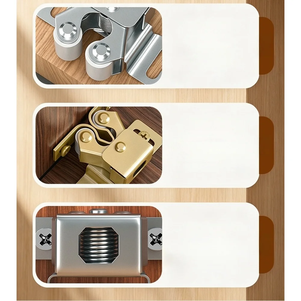Silent Magnetic Cabinet Latch Catch Clasp Stainless Steel Push To Close Lock For Cabinets, Wardrobes, Drawers Storage Latch
