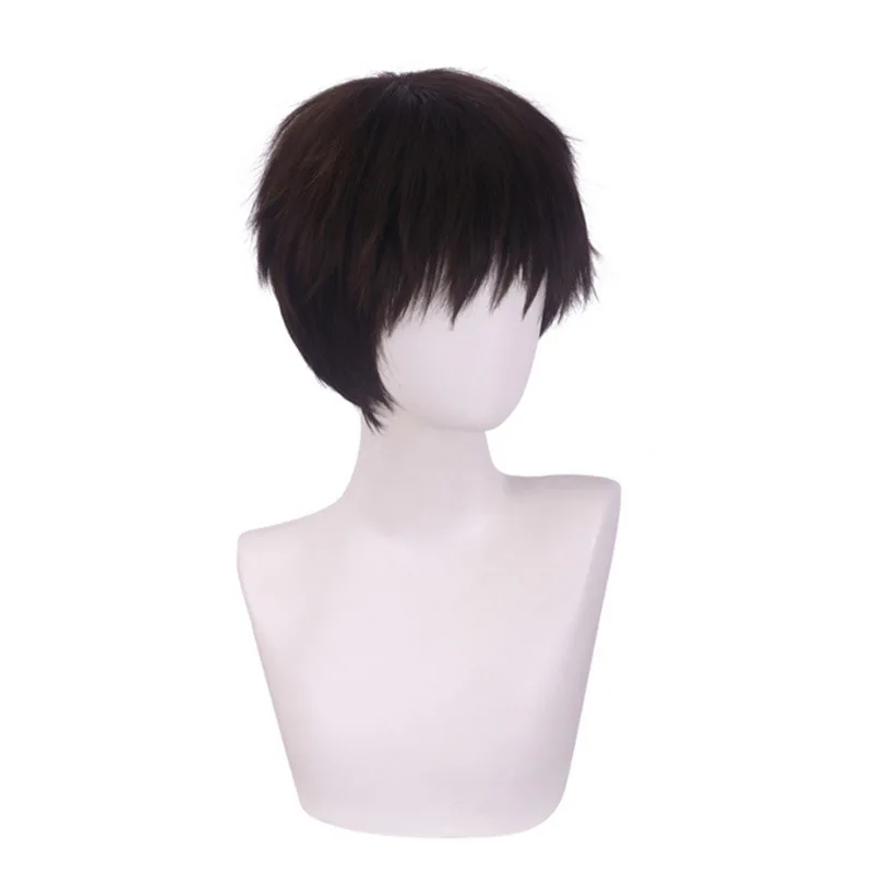 Peluca Neon Genesis Evangelion EVA Shinji Ikari Peluca de cosplay Peluca corta negra y marrón para niños