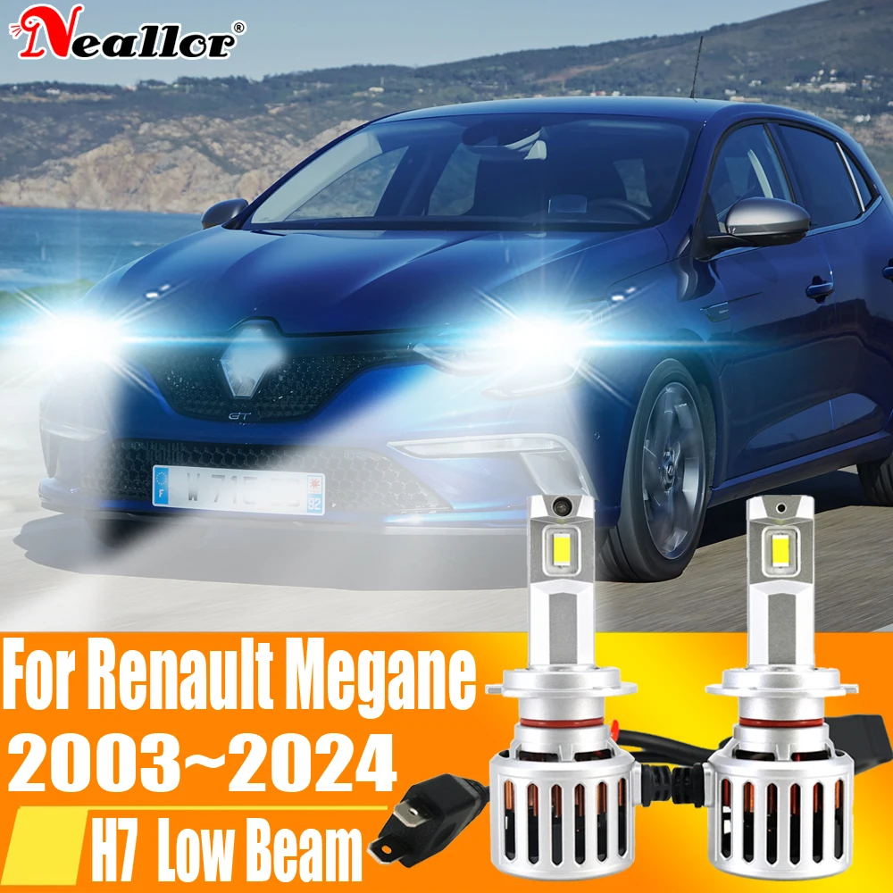 

2 шт., Автомобильные светодиодные лампы H7 12 В 55 Вт для Renault Megane 6000 ~ 2003
