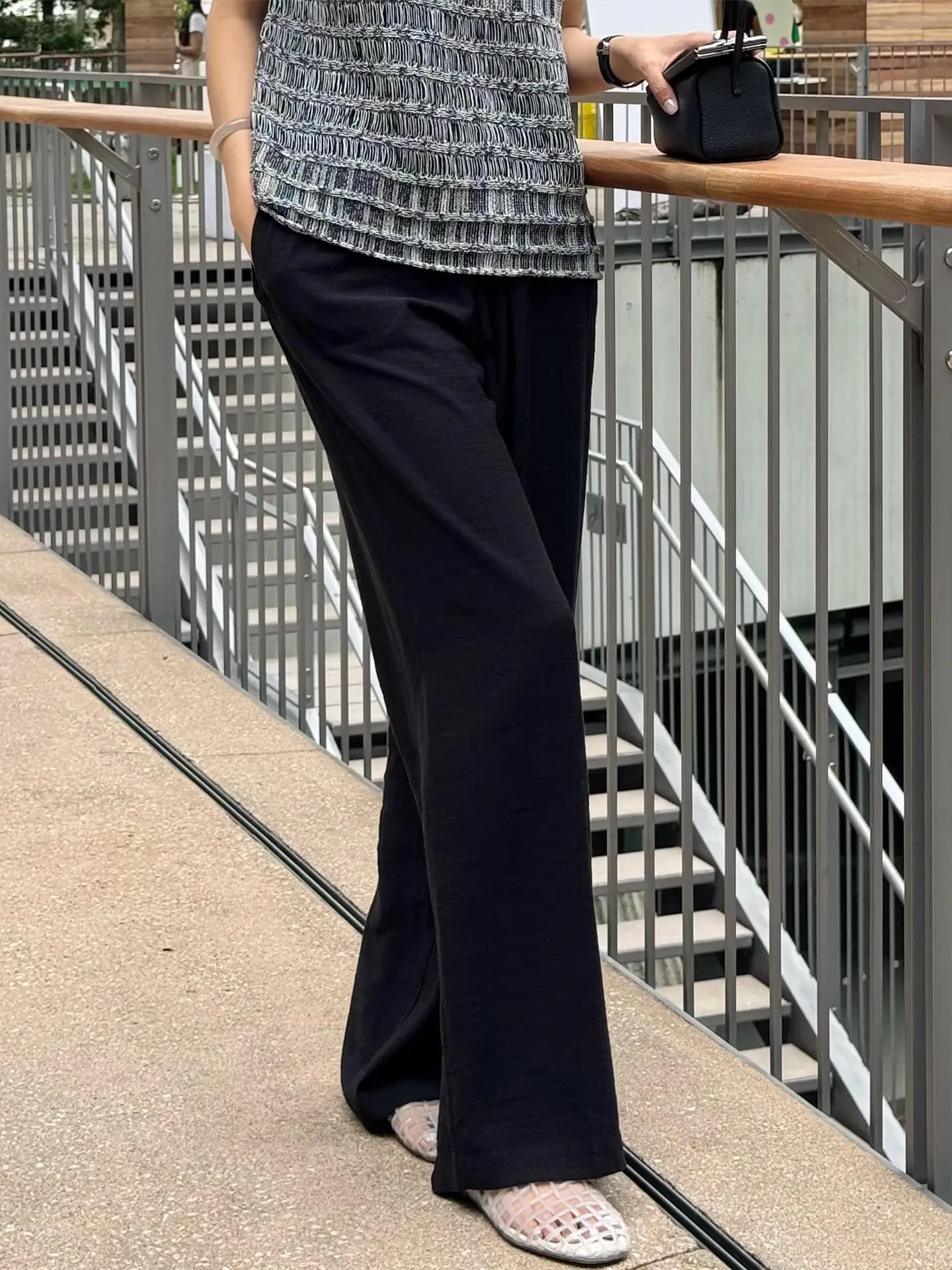 กางเกงผ้าลินินทรงตรงแบบตะวันตก รุ่น Q70825P สำหรับผู้หญิงทำงานในจีน ฤดูใบไม้ร่วง 2025  ทันสมัย ยั่งยืน และสั่งตัดได้