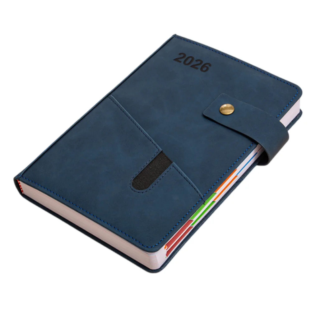 English 2026 Schedule Planner Notepad Wear-resistant 12 Months A5 Agenda Planning Notebook Thick Paper Bookmark