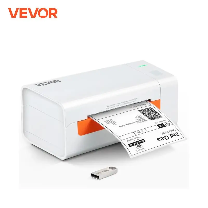 VEVOR 203dpi Desktop Thermal Label Printer USB Label Maker Sticker Shipping Barcode Printer Compatible W/ Windows/Mac OS/ Linux